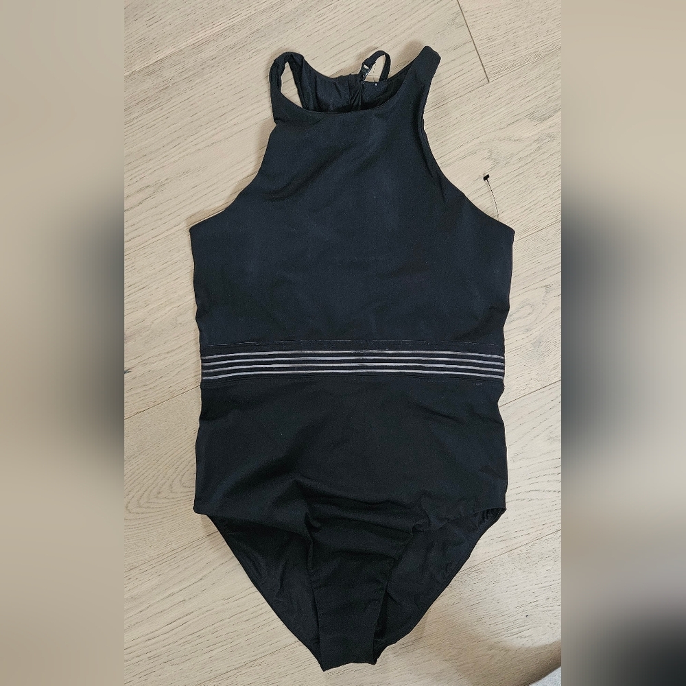 Lululemon Athletica Black One Piece Swimsuit with High Neck